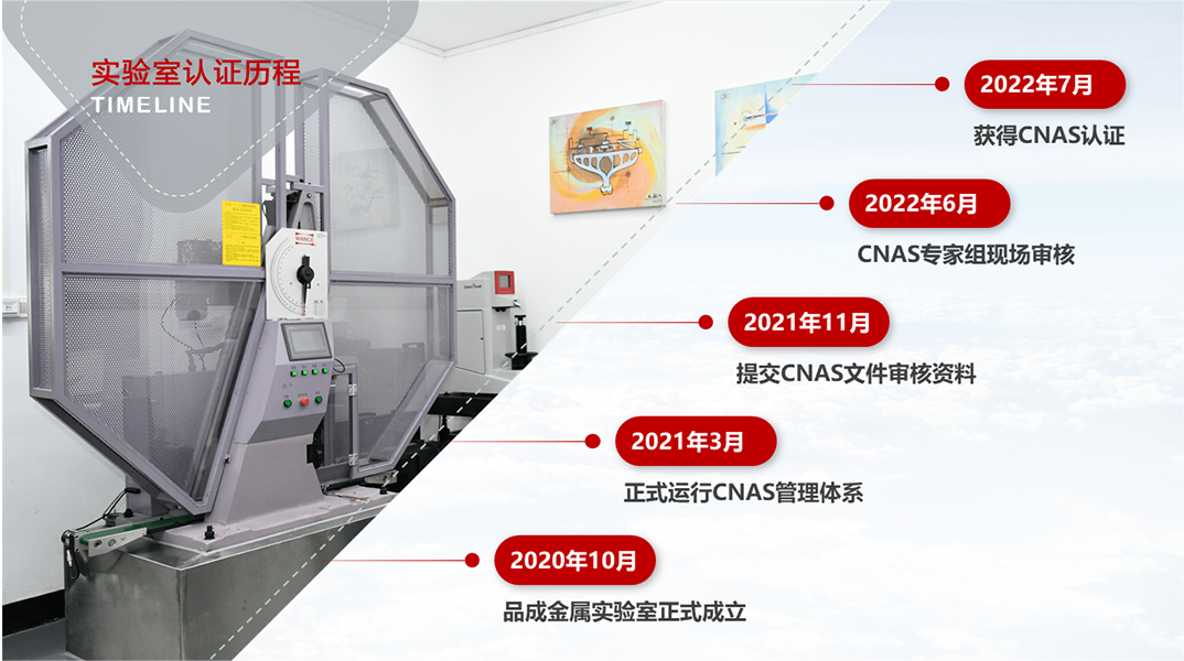 品成金屬實驗室不斷引進進口設(shè)備和專業(yè)人才，積極運行CNAS管理體系。